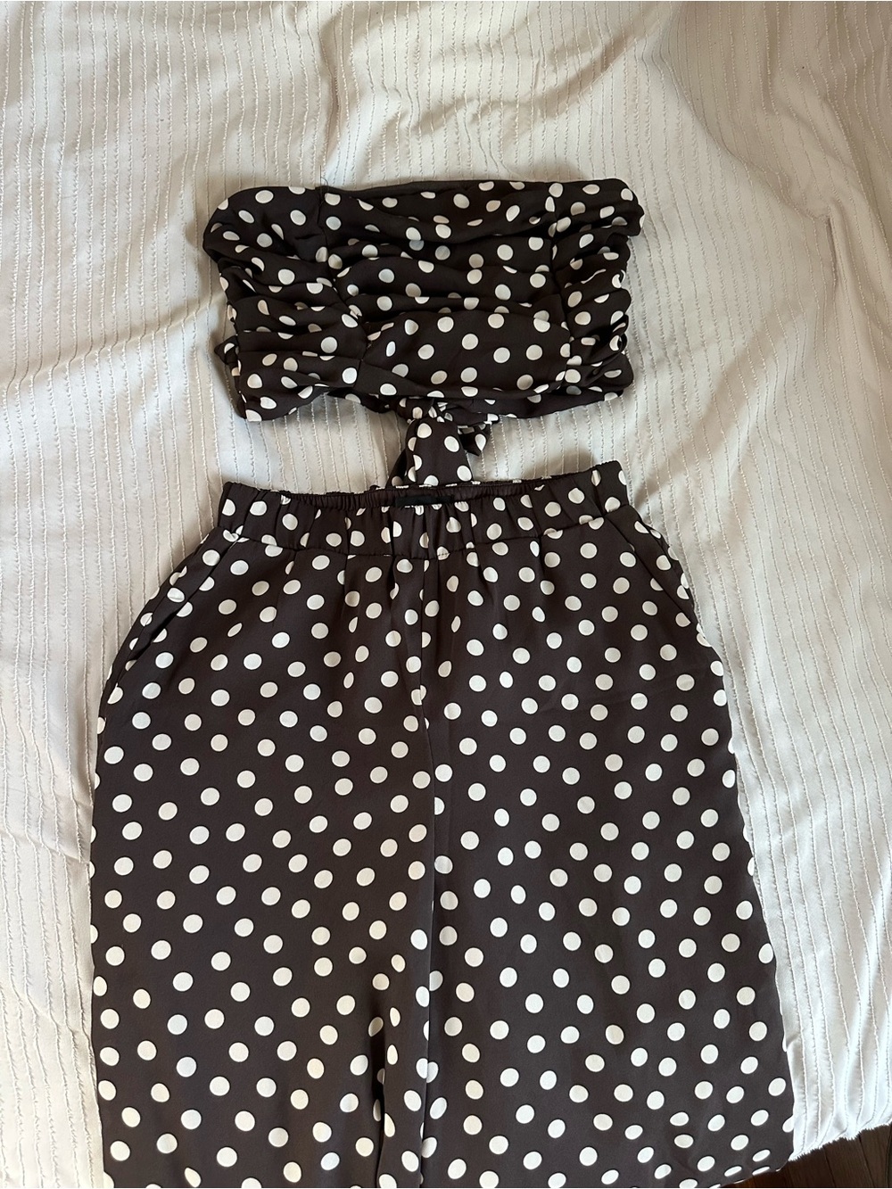 Express Polka Dot Two-Piece Set Pants XS Short Top S
